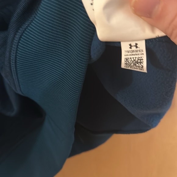 Under Armour Storm Coldgear Striped Quarter Half Zip Sweatshirt Blue Size Large - Picture 7 of 11
